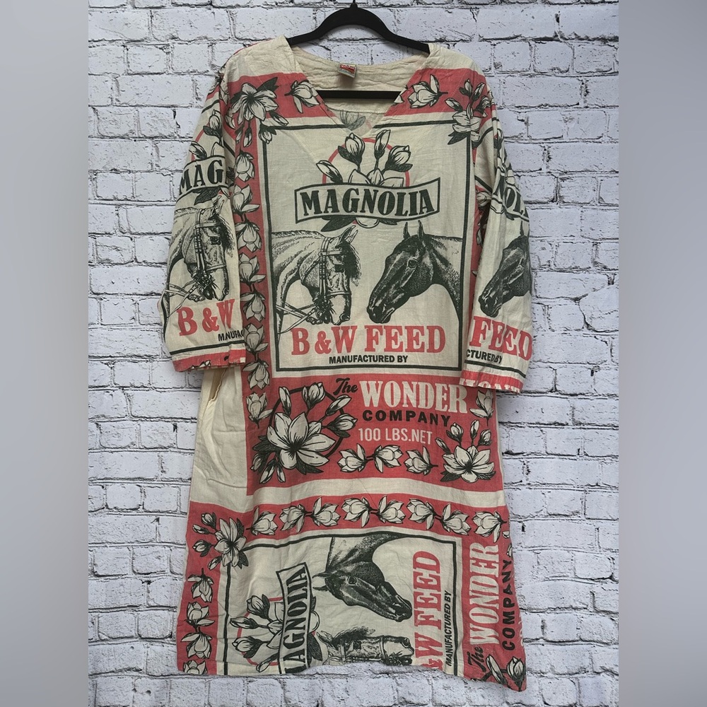 Vintage style Magnolia feed sack dress
